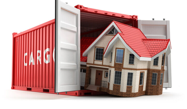 Great Toronto Movers. Expert Toronto POD loading services. A home being fit into a cargo container.