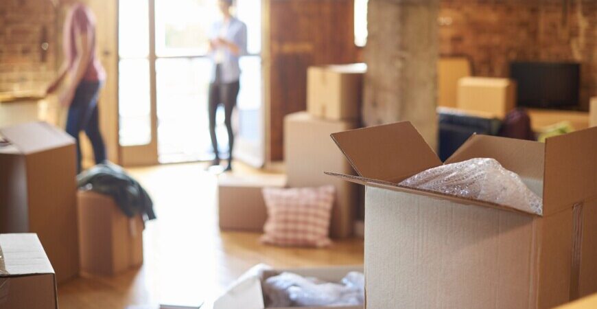 Best Toronto packers Great Toronto Movers. Living area items being unpacked.